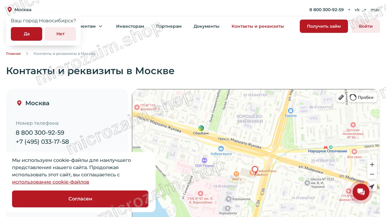 Страница контактов — Драйвзайм