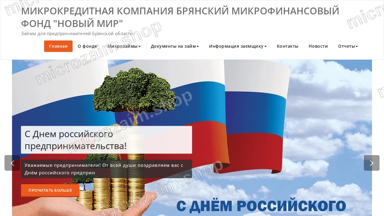 Главная страница — МКК БМФ «Новый мир»