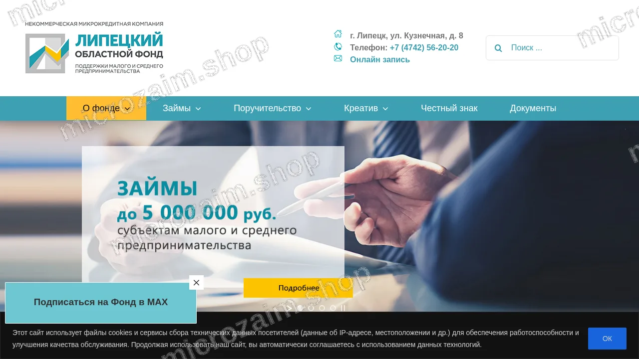 Главная страница — МКК «Липецкий областной фонд поддержки МСП»