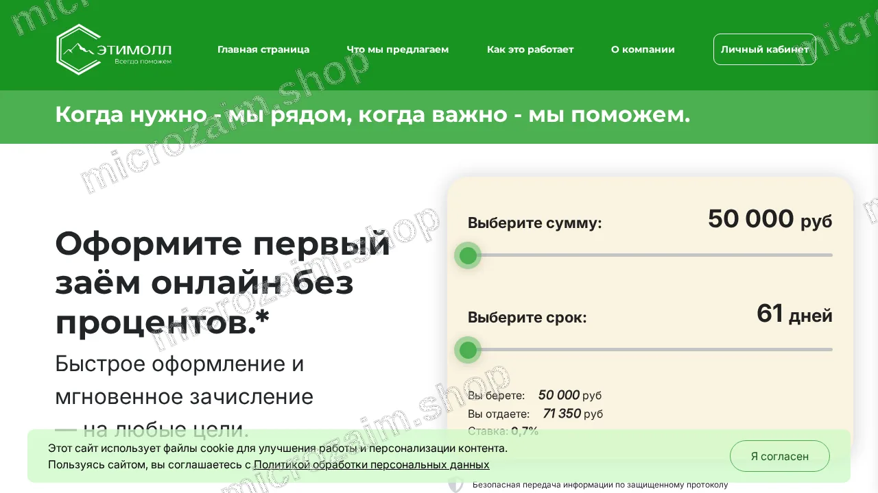 Как получить займ — ООО МКК «ЭТИМОЛЛ»